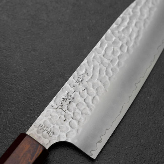 Santoku HAP-40 Tsuchime Mango Urushi Rojo 180mm
