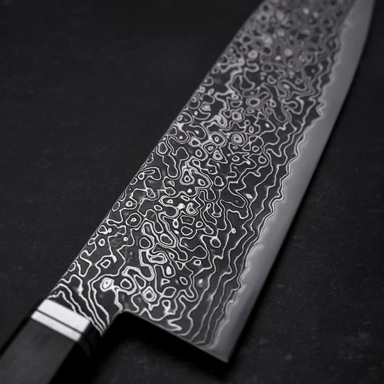 Santoku SG-2 Kurozome Damasco Mango de Ébano 180mm