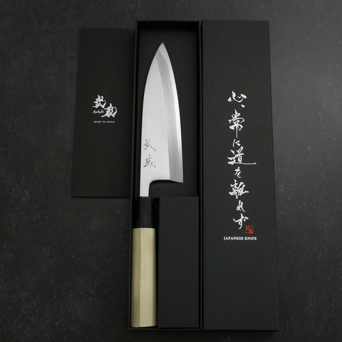 Aideba White Steel #2 Kasumi Buffalo Magnolia Handle 165mm-[Musashi]-[Japanese-Kitchen-Knives]
