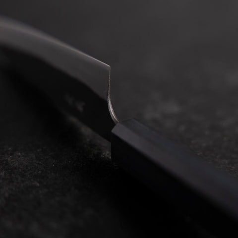 Ajikiri Blue Steel #1 Kurouchi Dark Blue Urushi Handle 145mm (5.7”)-[Musashi]-[Japanese-Kitchen-Knives]