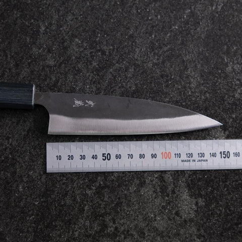 Ajikiri Blue Steel #1 Kurouchi Dark Blue Urushi Handle 145mm-[Musashi]-[Japanese-Kitchen-Knives]