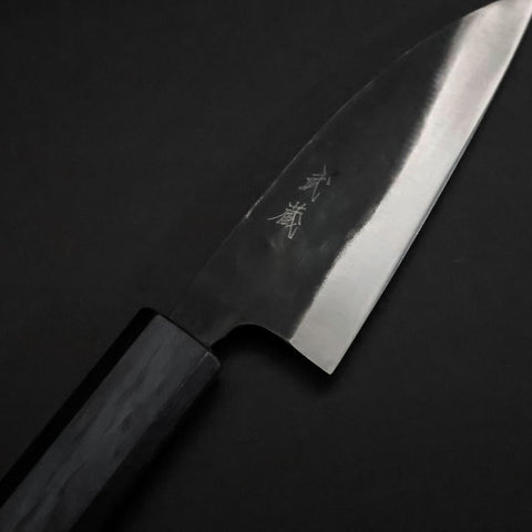 Ajikiri Blue Steel #2 Kurouchi Blue Urushi Handle 105mm-[Musashi]-[Japanese-Kitchen-Knives]