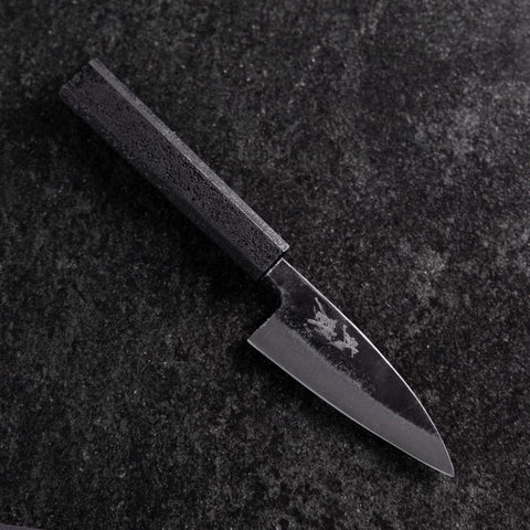 Ajikiri White Steel #2 Kurouchi Mango Ishime Urushi Negro 105mm