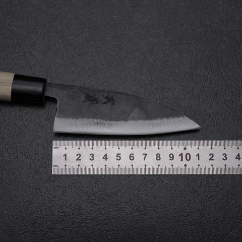 Ajikiri White Steel #2 Kurouchi Magnolia Round Handle 105mm (4.1”)-[Musashi]-[Japanese-Kitchen-Knives]