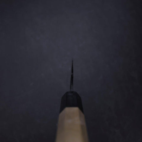 Ajikiri White Steel #2 Kurouchi Buffalo Magnolia Handle 105mm-[Musashi]-[Japanese-Kitchen-Knives]