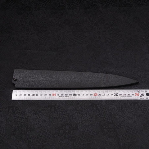 Black-Ishime Saya Sheath for Yanagiba with Pin, 270mm (10.6”)-[Musashi]-[Japanese-Kitchen-Knives]