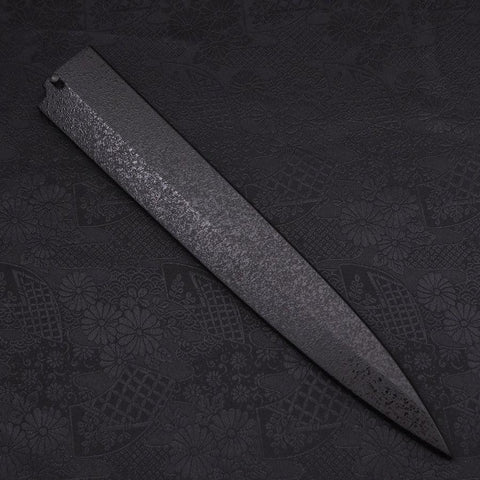 Black-Ishime Saya Sheath for Yanagiba with Pin, 270mm (10.6”)-[Musashi]-[Japanese-Kitchen-Knives]