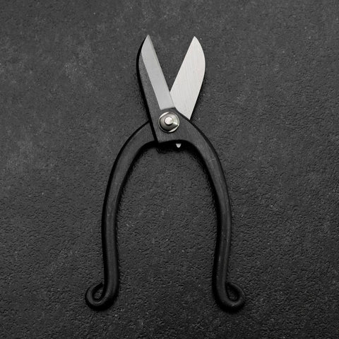 Black Musashi Flower Scissors Blue Steel #2 Undercuts Forged Handmade 165mm (6.5”)-[Musashi]-[Japanese-Kitchen-Knives]