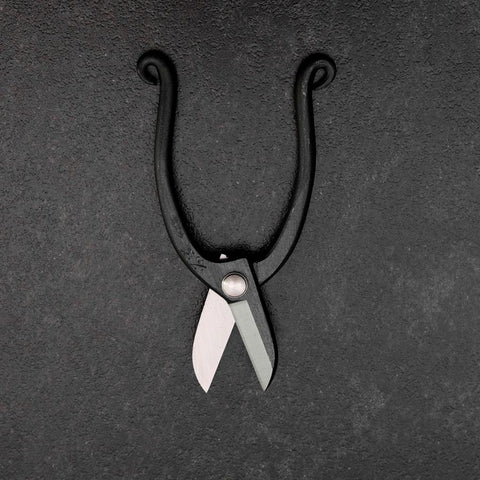 Black Musashi Flower Scissors Blue Steel #2 Undercuts Forged Handmade 165mm (6.5”)-[Musashi]-[Japanese-Kitchen-Knives]