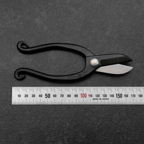 Black Musashi Flower Scissors Blue Steel #2 Undercuts Forged Handmade 165mm (6.5”)-[Musashi]-[Japanese-Kitchen-Knives]