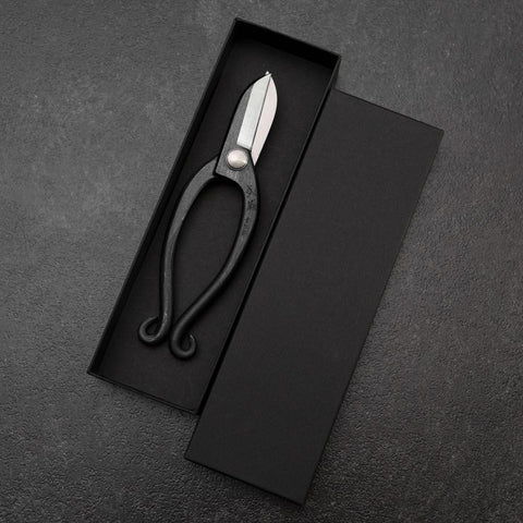 Black Musashi Flower Scissors Blue Steel #2 Undercuts Forged Handmade 165mm (6.5”)-[Musashi]-[Japanese-Kitchen-Knives]