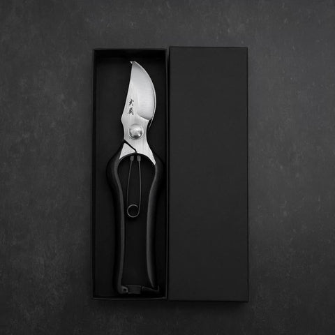 Black Musashi Pruning Shears / Garden Scissors B Type Forged Handmade 200mm (7.9”)-[Musashi]-[Japanese-Kitchen-Knives]