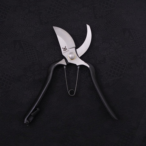 Black Musashi Pruning Shears / Garden Scissors B Type Forged Handmade 200mm-[Musashi]-[Japanese-Kitchen-Knives]