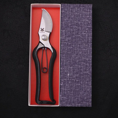 Black Musashi Pruning Shears / Garden Scissors B Type Forged Handmade 200mm-[Musashi]-[Japanese-Kitchen-Knives]