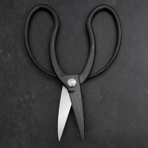 Black Musashi Ueki Pruning Shears / Garden Scissors Round Blue Steel #2 Forged Handmade 200mm (7.9”)