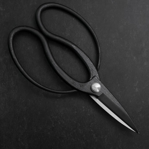 Black Musashi Ueki Pruning Shears / Garden Scissors Round Blue Steel #2 Forged Handmade 200mm (7.9”)