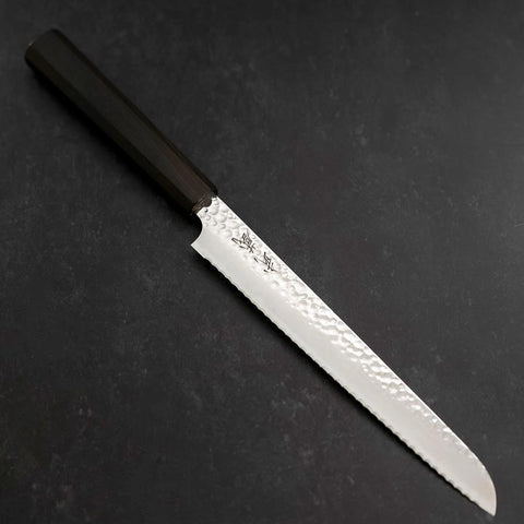 Bread knife VG-10 Tsuchime Ebony Handle 210mm-[Musashi]-[Japanese-Kitchen-Knives]