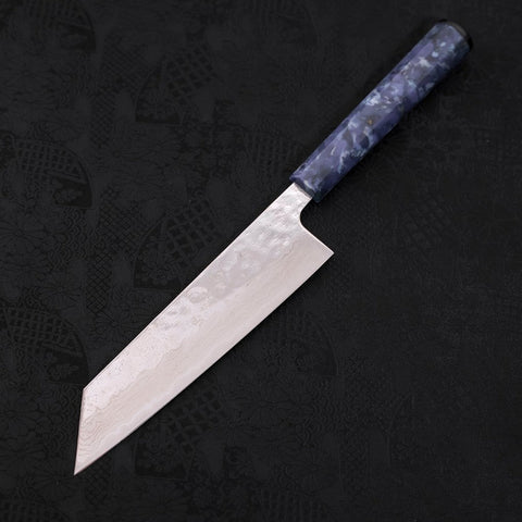 Bunka AUS-10 Nashiji Damascus Mirror Ocean Blue Handle 170mm (6.7”)