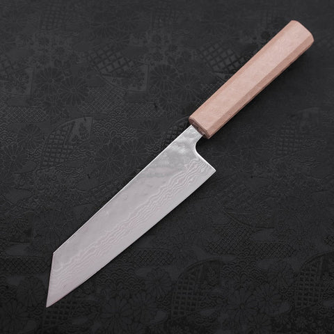 Bunka AUS-10 Nashiji Damascus Mirror White Urushi Handle 170mm-[Musashi]-[Japanese-Kitchen-Knives]