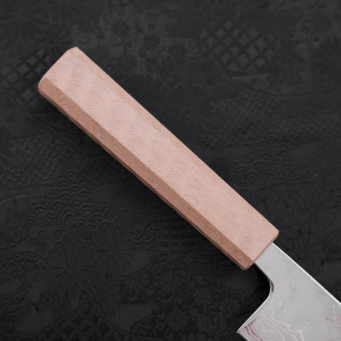Bunka AUS-10 Nashiji Damascus Mirror White Urushi Handle 170mm-[Musashi]-[Japanese-Kitchen-Knives]