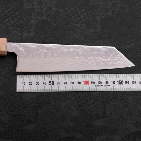 Bunka AUS-10 Nashiji Damascus Mirror White Urushi Handle 170mm-[Musashi]-[Japanese-Kitchen-Knives]