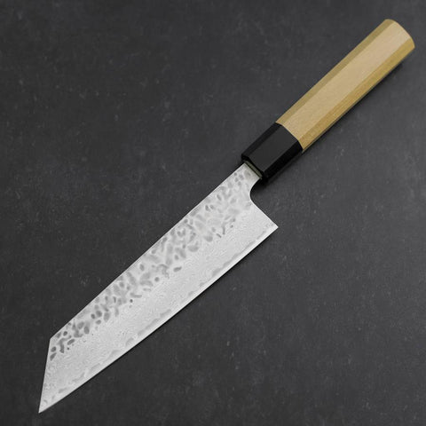 Bunka AUS-10 Tsuchime Damasco Mango de Magnolia con cuerno de Búfalo 170mm