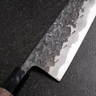 Bunka Blue Steel #1 Kurouchi Tsuchime Buffalo Walnut Handle 165mm (6.5”)-[Musashi]-[Japanese-Kitchen-Knives]