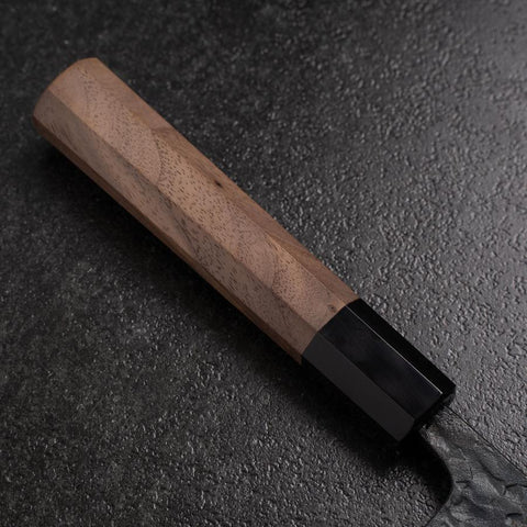 Bunka Blue Steel #1 Kurouchi Tsuchime Buffalo Walnut Handle 165mm (6.5”)-[Musashi]-[Japanese-Kitchen-Knives]