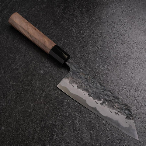 Bunka Blue Steel #1 Kurouchi Tsuchime Buffalo Walnut Handle 165mm (6.5”)-[Musashi]-[Japanese-Kitchen-Knives]
