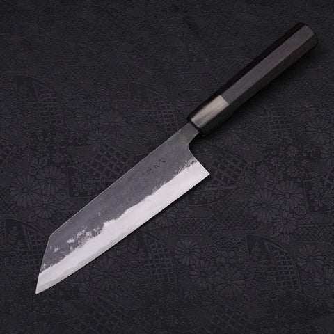 Bunka Blue Super Kurouchi Buffalo Ebony Handle 165mm-[Musashi]-[Japanese-Kitchen-Knives]