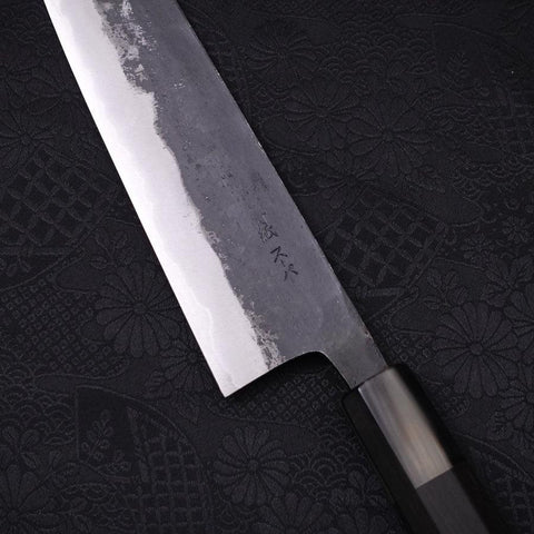 Bunka Blue Super Kurouchi Buffalo Ebony Handle 165mm-[Musashi]-[Japanese-Kitchen-Knives]
