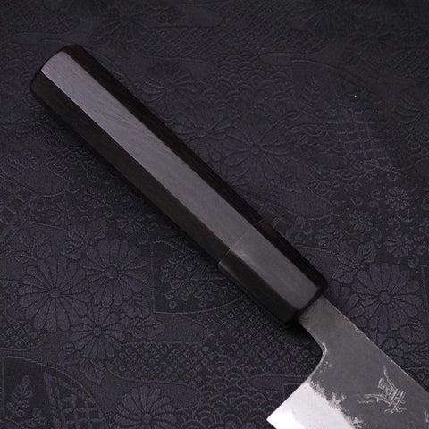 Bunka Blue Super Kurouchi Buffalo Ebony Handle 165mm-[Musashi]-[Japanese-Kitchen-Knives]