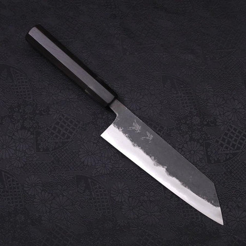 Bunka Blue Super Kurouchi Buffalo Ebony Handle 165mm-[Musashi]-[Japanese-Kitchen-Knives]