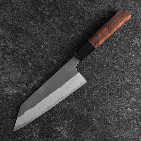 Bunka Blue Super Kurouchi Damascus Buffalo Walnut Handle 165mm (6.5”)-[Musashi]-[Japanese-Kitchen-Knives]