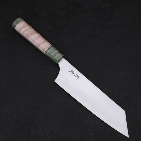 Bunka Blue Super Polished Maple Green Handle 180mm-[Musashi]-[Japanese-Kitchen-Knives]