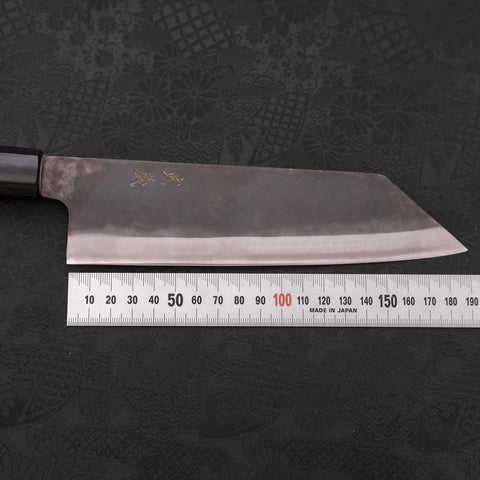 Bunka Blue Steel #1 Kurouchi Stainless Clad Buffalo Magnolia Handle 190mm-[Musashi]-[Japanese-Kitchen-Knives]