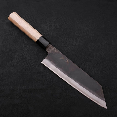 Bunka Blue Steel #1 Kurouchi Stainless Clad Buffalo Magnolia Handle 190mm-[Musashi]-[Japanese-Kitchen-Knives]
