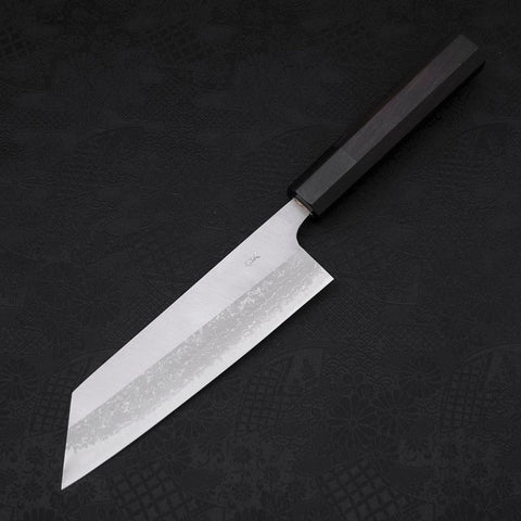 Bunka Blue Steel #2 Damascus Buffalo Ebony Handle 165mm-[Musashi]-[Japanese-Kitchen-Knives]