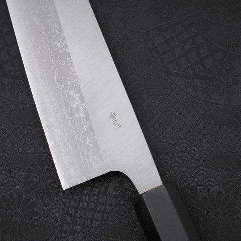 Bunka Blue Steel #2 Damascus Buffalo Ebony Handle 165mm-[Musashi]-[Japanese-Kitchen-Knives]