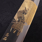 Bunka Blue Steel #2 Kurouchi Chokin Samurai Full Moon Buffalo Ebony Handle 175mm-[Musashi]-[Japanese-Kitchen-Knives]