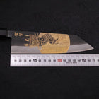 Bunka Blue Steel #2 Kurouchi Chokin Samurai Full Moon Buffalo Ebony Handle 175mm-[Musashi]-[Japanese-Kitchen-Knives]