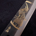 Bunka Blue Steel #2 Kurouchi Chokin Samurai New Moon Buffalo Ebony Handle 175mm-[Musashi]-[Japanese-Kitchen-Knives]