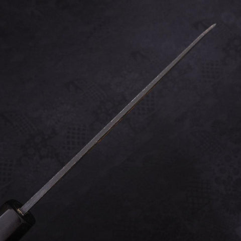 Bunka Blue Steel #2 Kurouchi Chokin Samurai New Moon Buffalo Ebony Handle 175mm-[Musashi]-[Japanese-Kitchen-Knives]