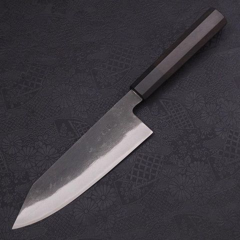 Bunka Blue Steel #2 Kurouchi Chokin Tiger-Bamboo Buffalo Ebony Handle 175mm-[Musashi]-[Japanese-Kitchen-Knives]