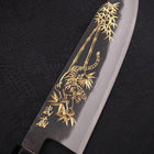 Bunka Blue Steel #2 Kurouchi Chokin Tiger-Bamboo Buffalo Ebony Handle 175mm-[Musashi]-[Japanese-Kitchen-Knives]