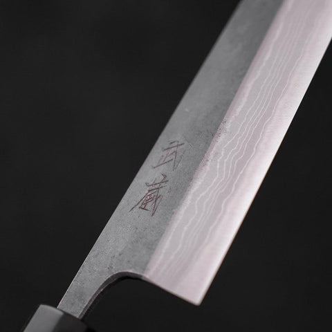 Bunka Blue Steel #2 Kurouchi Damascus Buffalo Ebony Handle 165mm (6.5”)