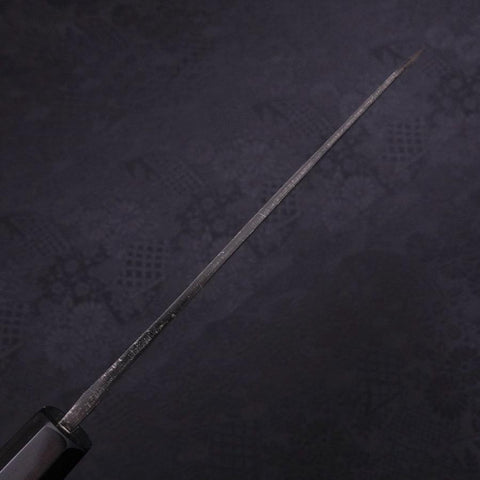Bunka Blue Steel #2 Kurouchi Damascus Buffalo Ebony Handle 180mm-[Musashi]-[Japanese-Kitchen-Knives]