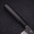 Bunka Blue Steel #2 Kurouchi Damascus Buffalo Ebony Handle 180mm-[Musashi]-[Japanese-Kitchen-Knives]