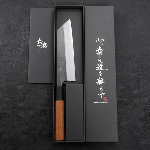 Bunka Blue Steel #2 Kurouchi Damascus White Urushi Handle 165mm (6.5”)