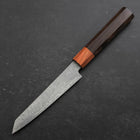 Kiritsuke Petty VG-10 Damascus Shitan Ebony Handle 130mm-[Musashi]-[Japanese-Kitchen-Knives]